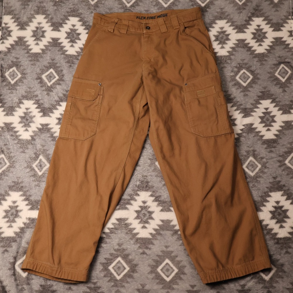Duluth Trading Co Flex Fire Hose Cargo Pants Brown 33x30 Work Trousers